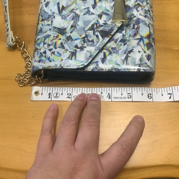 Betsey Johnson Sam Crossbody Bag Tri-Fold Wallet on Chain Strap Multi Color EUC - Picture 13 of 15